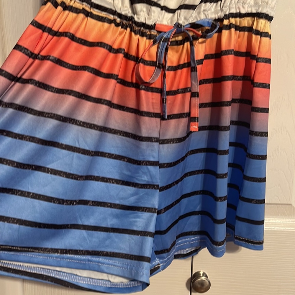 sleeveless striped romper size small NWOT - Picture 7 of 10